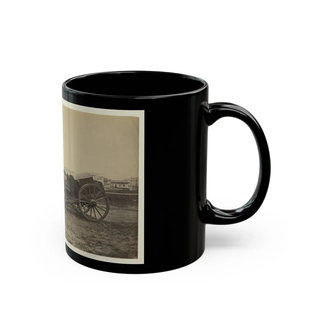 Wagons With Caisson In Foreground, Probably At A Civil War Military Camp (U.S. Civil War) Black Coffee Mug-Go Mug Yourself