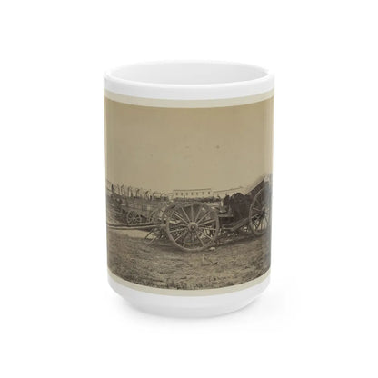 Wagons With Caisson In Foreground, Probably At A Civil War Military Camp (U.S. Civil War) White Coffee Mug-15oz-Go Mug Yourself