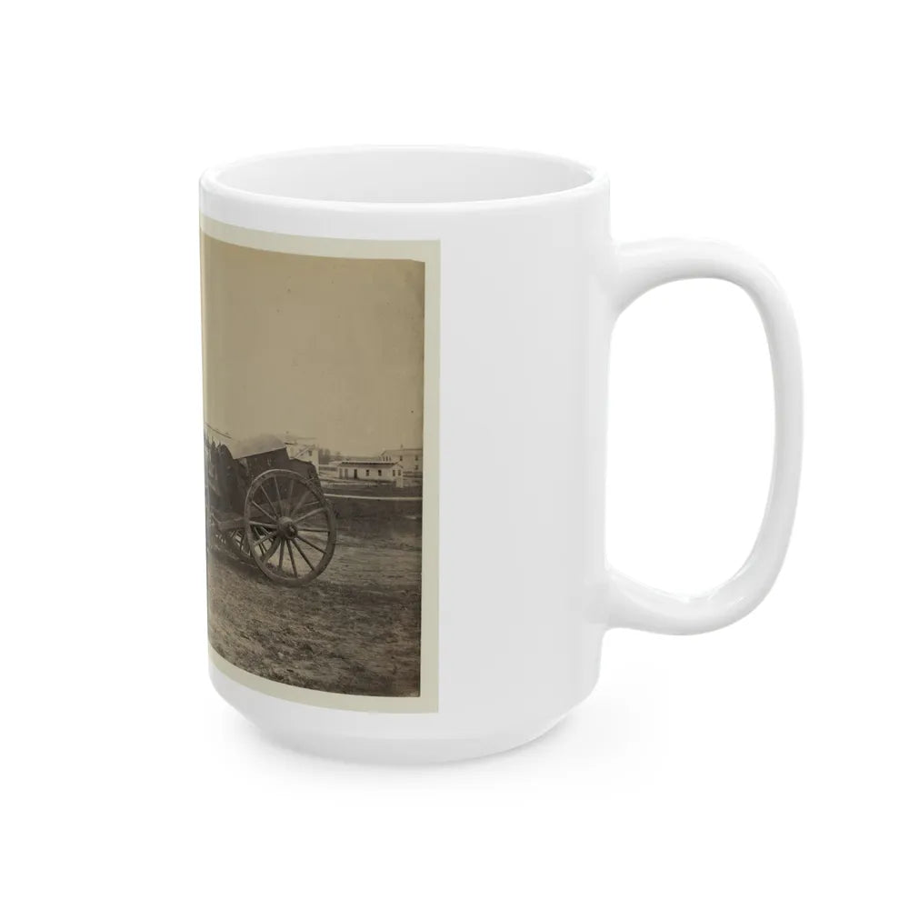 Wagons With Caisson In Foreground, Probably At A Civil War Military Camp (U.S. Civil War) White Coffee Mug-Go Mug Yourself