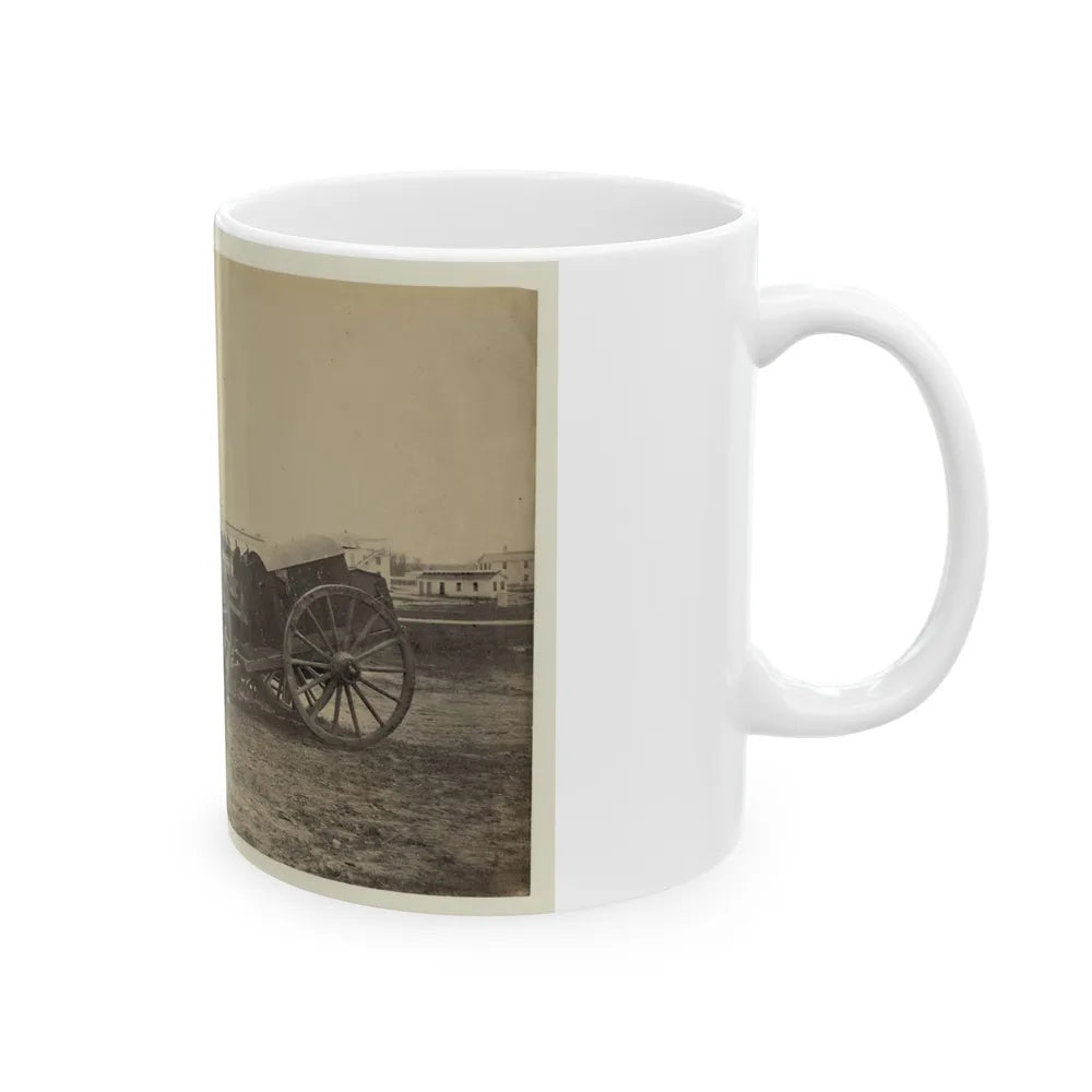 Wagons With Caisson In Foreground, Probably At A Civil War Military Camp (U.S. Civil War) White Coffee Mug-Go Mug Yourself