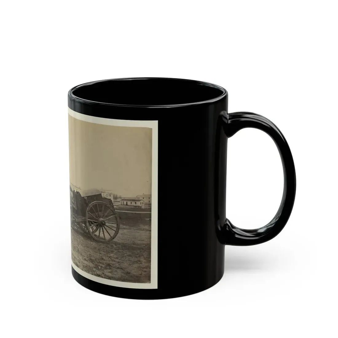Wagons With Caisson In Foreground, Probably At A Civil War Military Camp (U.S. Civil War) Black Coffee Mug - Go Mug Yourself