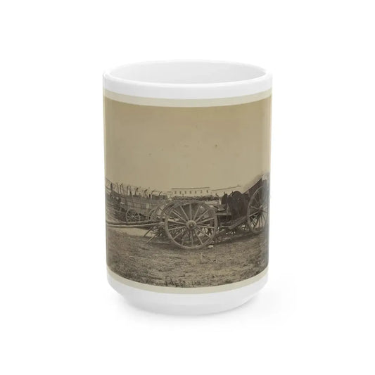 Wagons With Caisson In Foreground, Probably At A Civil War Military Camp (U.S. Civil War) White Coffee Mug 15oz - Go Mug Yourself