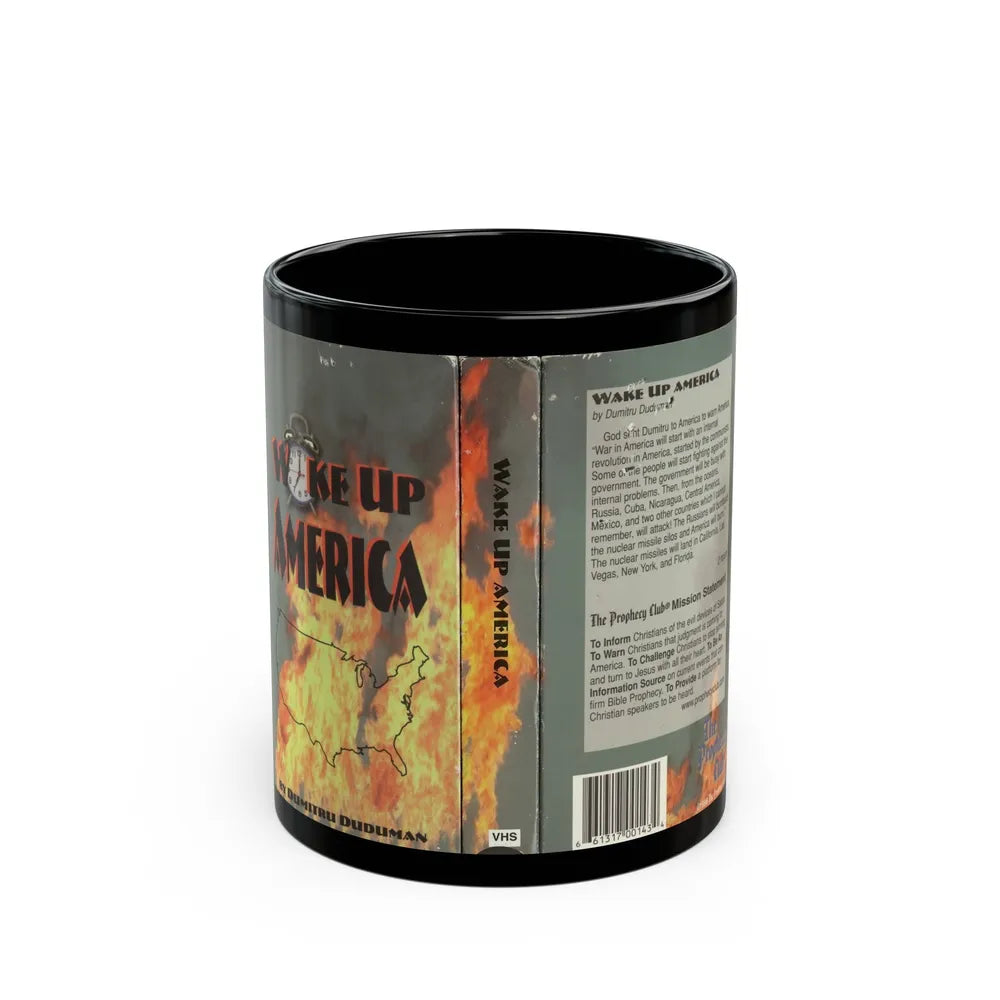 WAKE UP AMERICA BY DUMITRU DUDUMAN (VHS COVER) - Black Coffee Mug-11oz-Go Mug Yourself