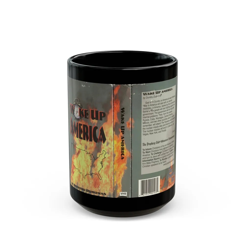 WAKE UP AMERICA BY DUMITRU DUDUMAN (VHS COVER) - Black Coffee Mug-15oz-Go Mug Yourself