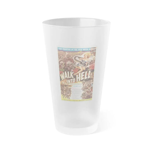 WALK INTO HELL 1956 Movie Poster - Frosted Pint Glass 16oz 16oz Frosted - Go Mug Yourself