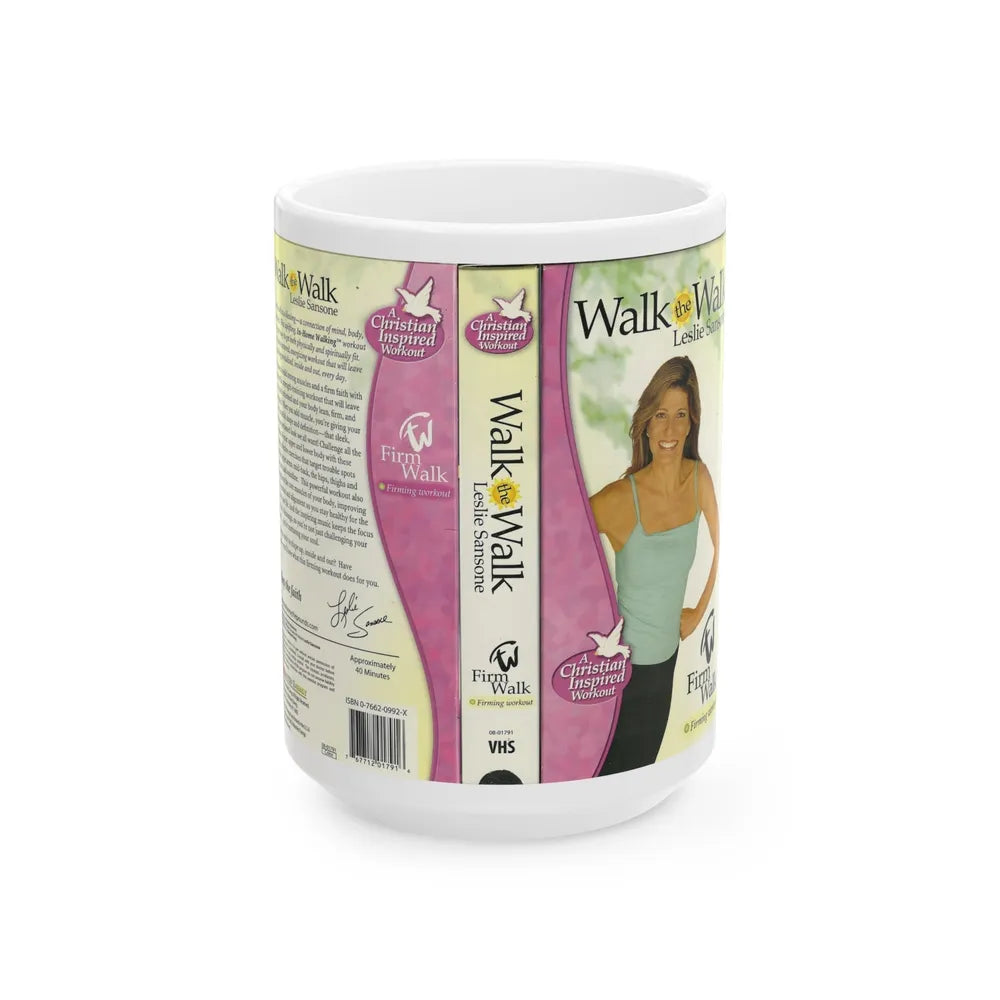 WALK THE WALK WITH LESLIE SANSONE (VHS COVER) - White Coffee Mug-15oz-Go Mug Yourself