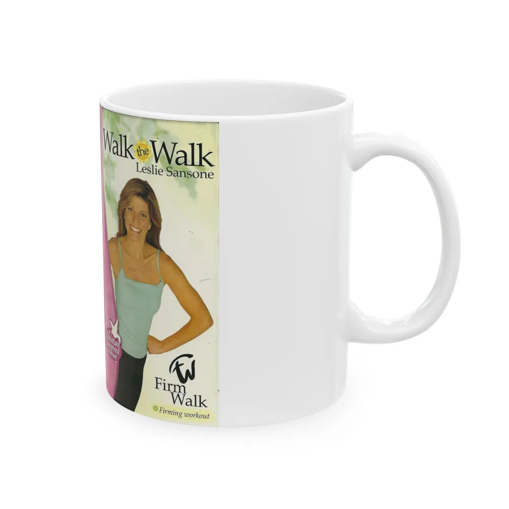 WALK THE WALK WITH LESLIE SANSONE (VHS COVER) - White Coffee Mug-Go Mug Yourself