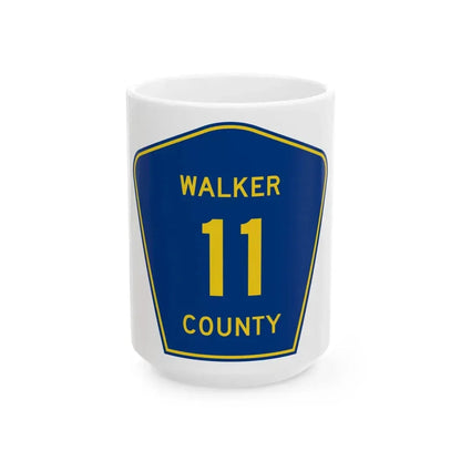 Walker County Route 11 AL (Alabama) (Road Sign) White Coffee Mug 15oz - Go Mug Yourself