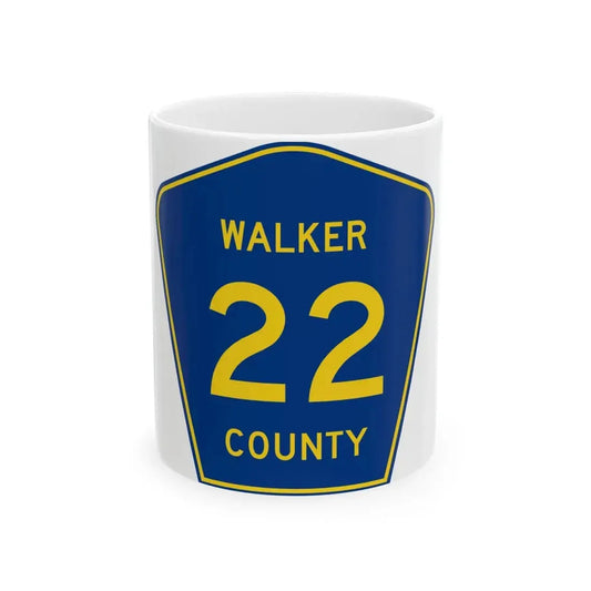 Walker County Route 22 AL (Alabama) (Road Sign) White Coffee Mug 11oz - Go Mug Yourself