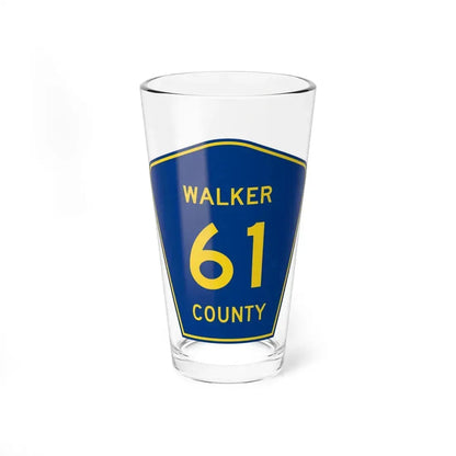 Walker County Route 61 AL (Alabama) (Road Sign) Pint Glass 16oz 16oz - Go Mug Yourself