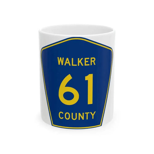 Walker County Route 61 AL (Alabama) (Road Sign) White Coffee Mug 11oz - Go Mug Yourself