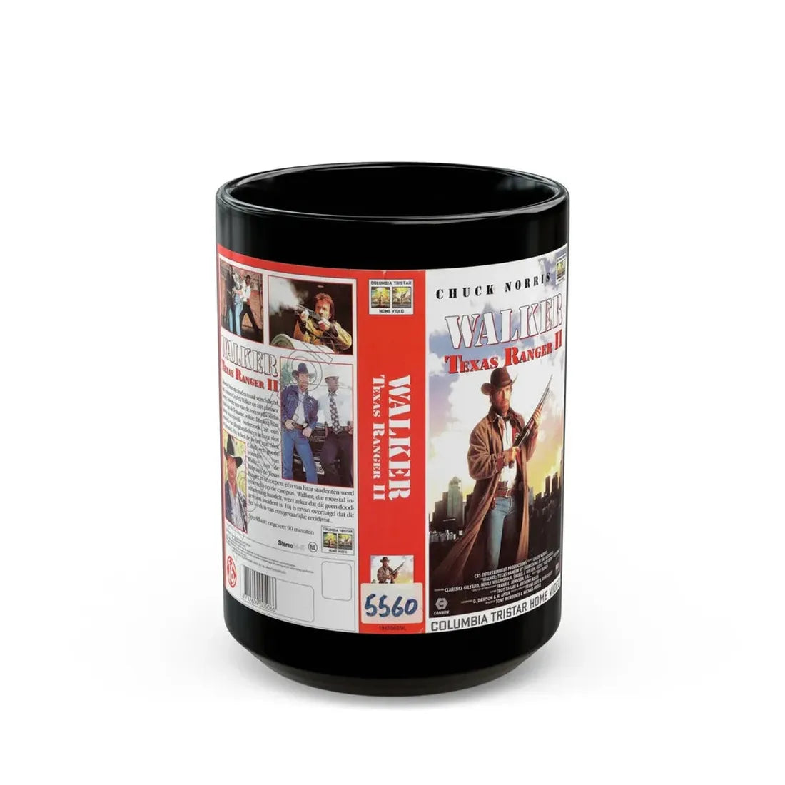 WALKER TEXAS RANGER 2 (VHS COVER) - Black Coffee Mug 15oz - Go Mug Yourself