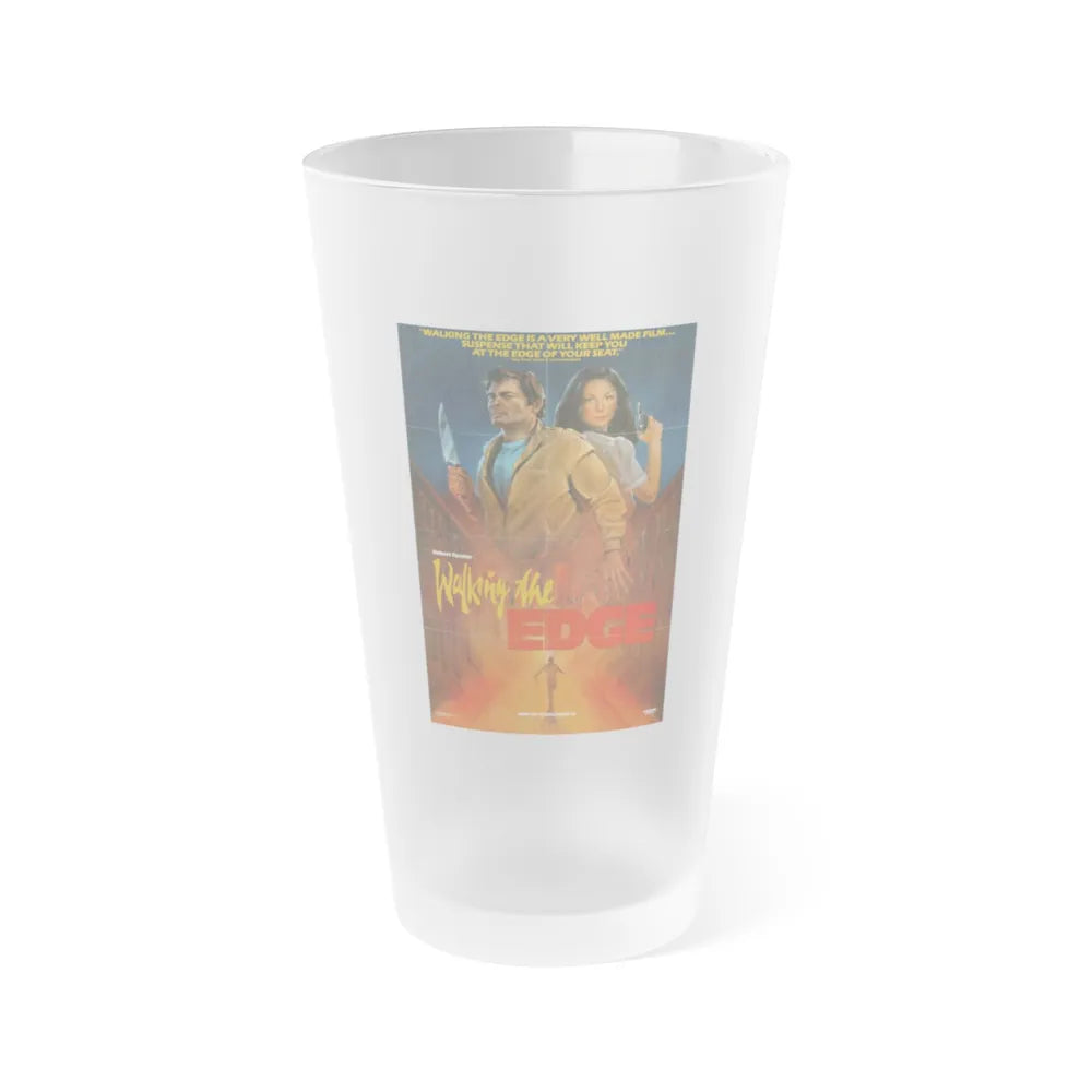 WALKING THE EDGE 1985 Movie Poster - Frosted Pint Glass 16oz-16oz-Frosted-Go Mug Yourself