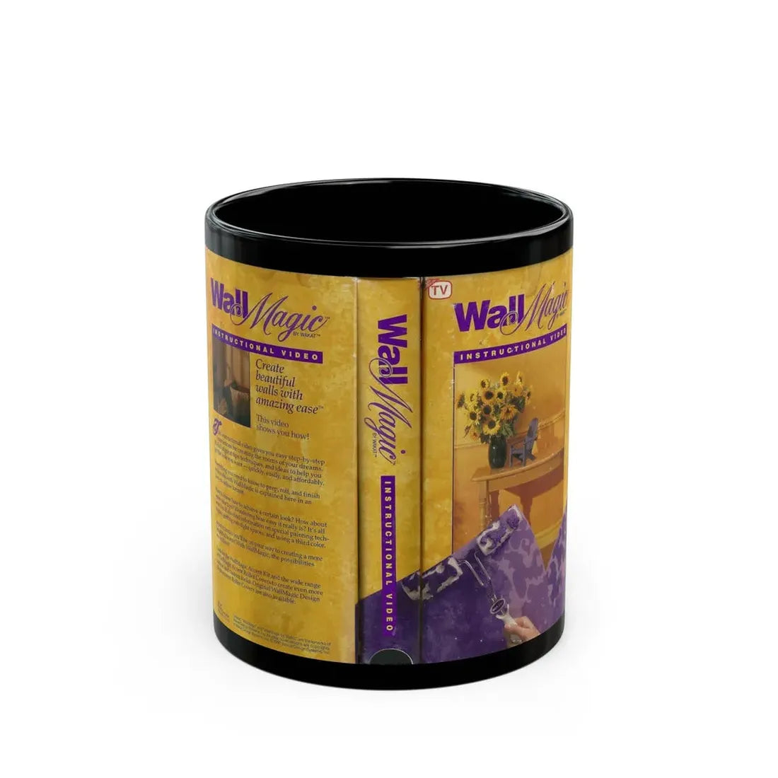 WALL MAGIC INSTRUCTIONAL VIDEO (VHS COVER) - Black Coffee Mug 11oz - Go Mug Yourself