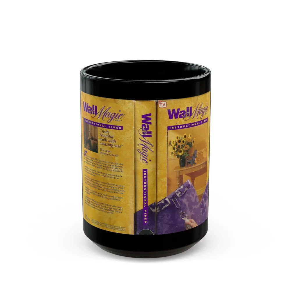 WALL MAGIC INSTRUCTIONAL VIDEO (VHS COVER) - Black Coffee Mug-15oz-Go Mug Yourself