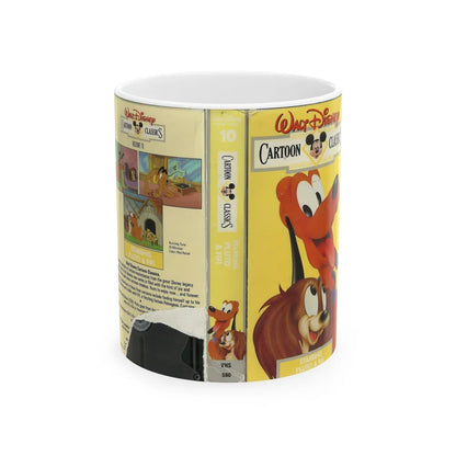 WALT DISNEY CARTOON CLASSICS STARRING PLUTO AND FIFI (VHS COVER) - White Coffee Mug-11oz-Go Mug Yourself