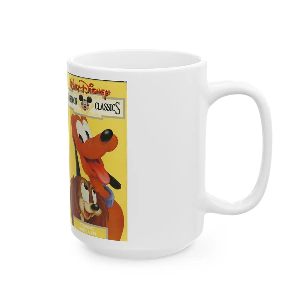 WALT DISNEY CARTOON CLASSICS STARRING PLUTO AND FIFI (VHS COVER) - White Coffee Mug-Go Mug Yourself