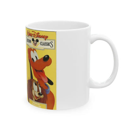 WALT DISNEY CARTOON CLASSICS STARRING PLUTO AND FIFI (VHS COVER) - White Coffee Mug-Go Mug Yourself