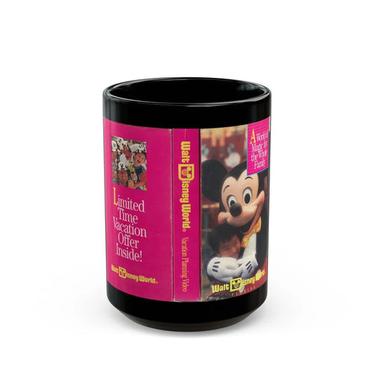 WALT DISNEY WORLD VACATION PLANNING VIDEO (VHS COVER) - Black Coffee Mug-15oz-Go Mug Yourself