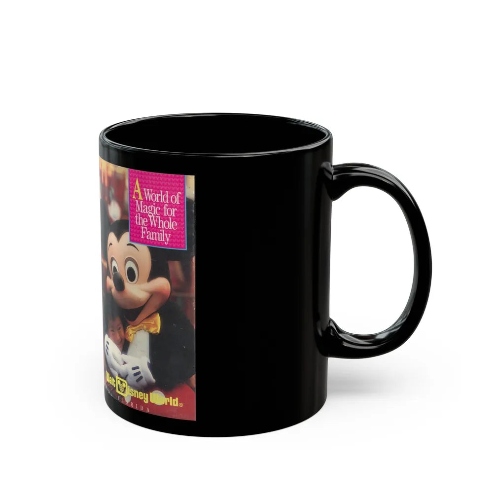 WALT DISNEY WORLD VACATION PLANNING VIDEO (VHS COVER) - Black Coffee Mug-Go Mug Yourself