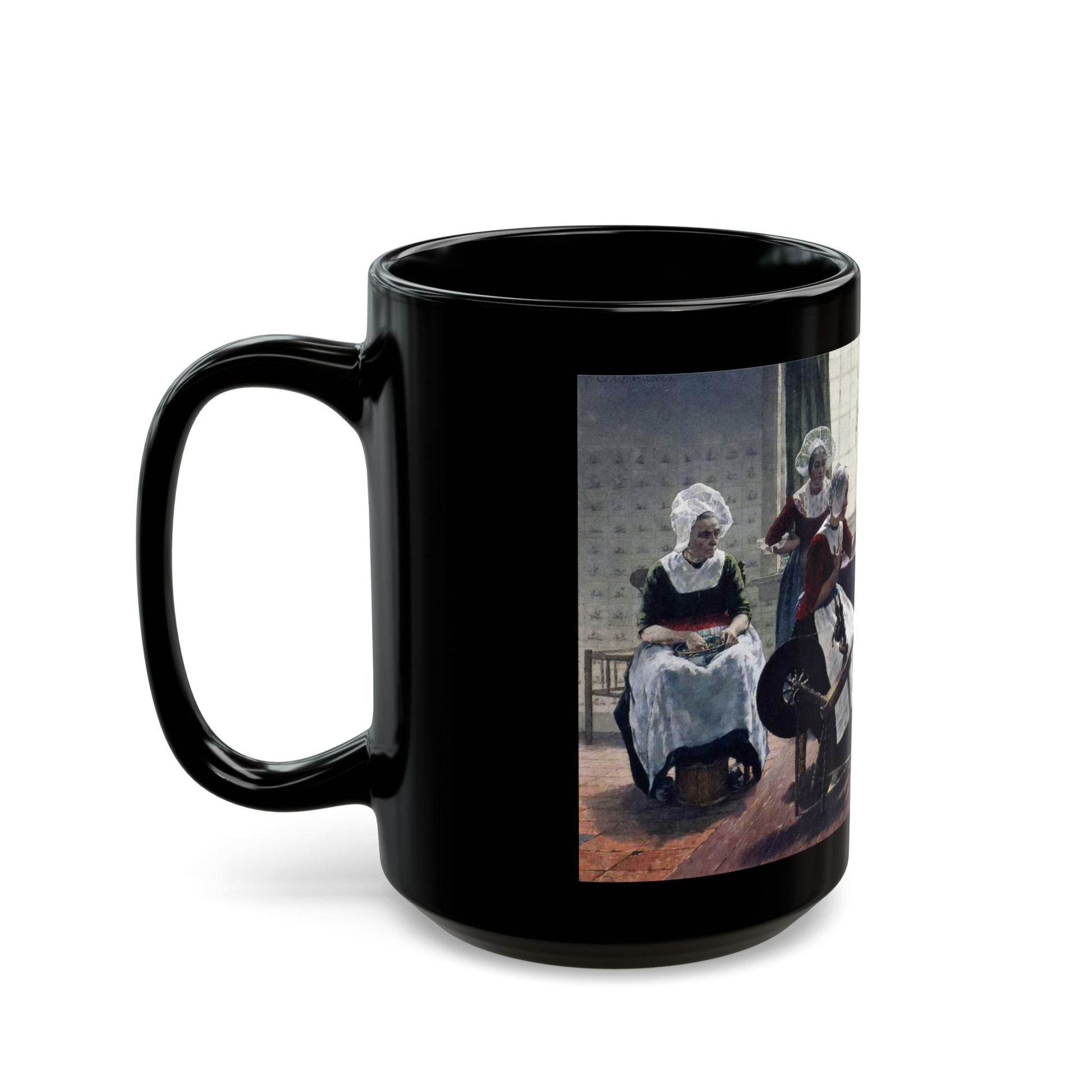 Walter MacEwen (1858-1943) The Ghost Story - Black Coffee Mug-Go Mug Yourself