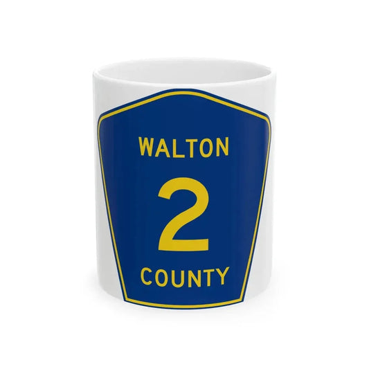 Walton County 2 (Florida) (Road Sign) White Coffee Mug 11oz - Go Mug Yourself