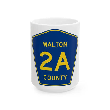 Walton County 2A (Florida) (Road Sign) White Coffee Mug 15oz - Go Mug Yourself