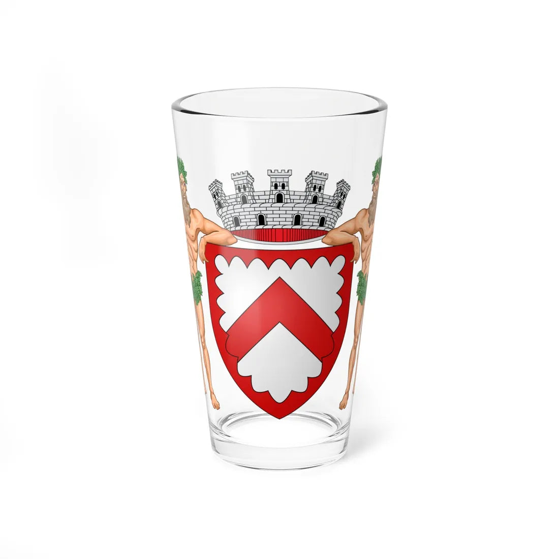 Wapen stad be Kortrijk met schildhouders (Belgium) (Coat of Arms) Pint Glass 16oz 16oz - Go Mug Yourself