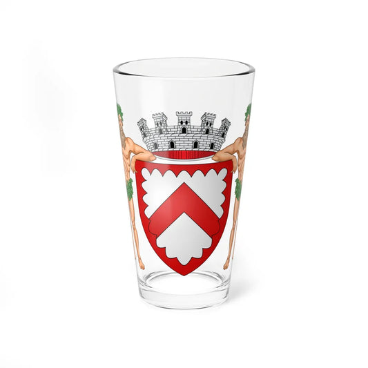 Wapen stad be Kortrijk met schildhouders (Belgium) (Coat of Arms) Pint Glass 16oz 16oz - Go Mug Yourself