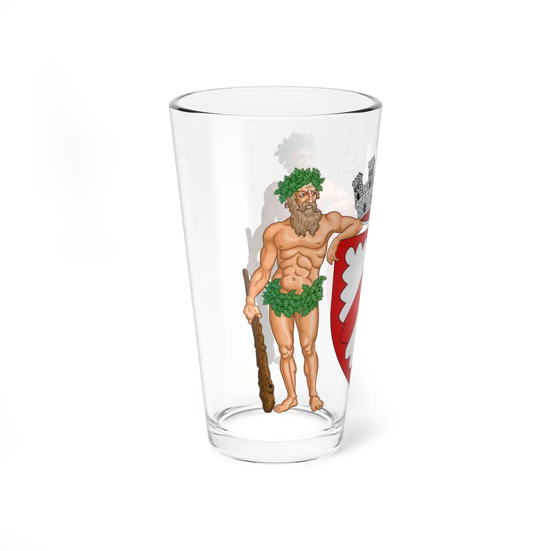 Wapen stad be Kortrijk met schildhouders (Belgium) (Coat of Arms) Pint Glass 16oz - Go Mug Yourself