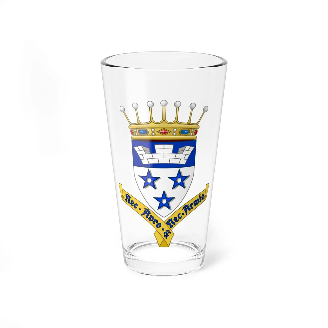 Wapen van de familie De Bethune (Belgium) (Coat of Arms) Pint Glass 16oz 16oz - Go Mug Yourself