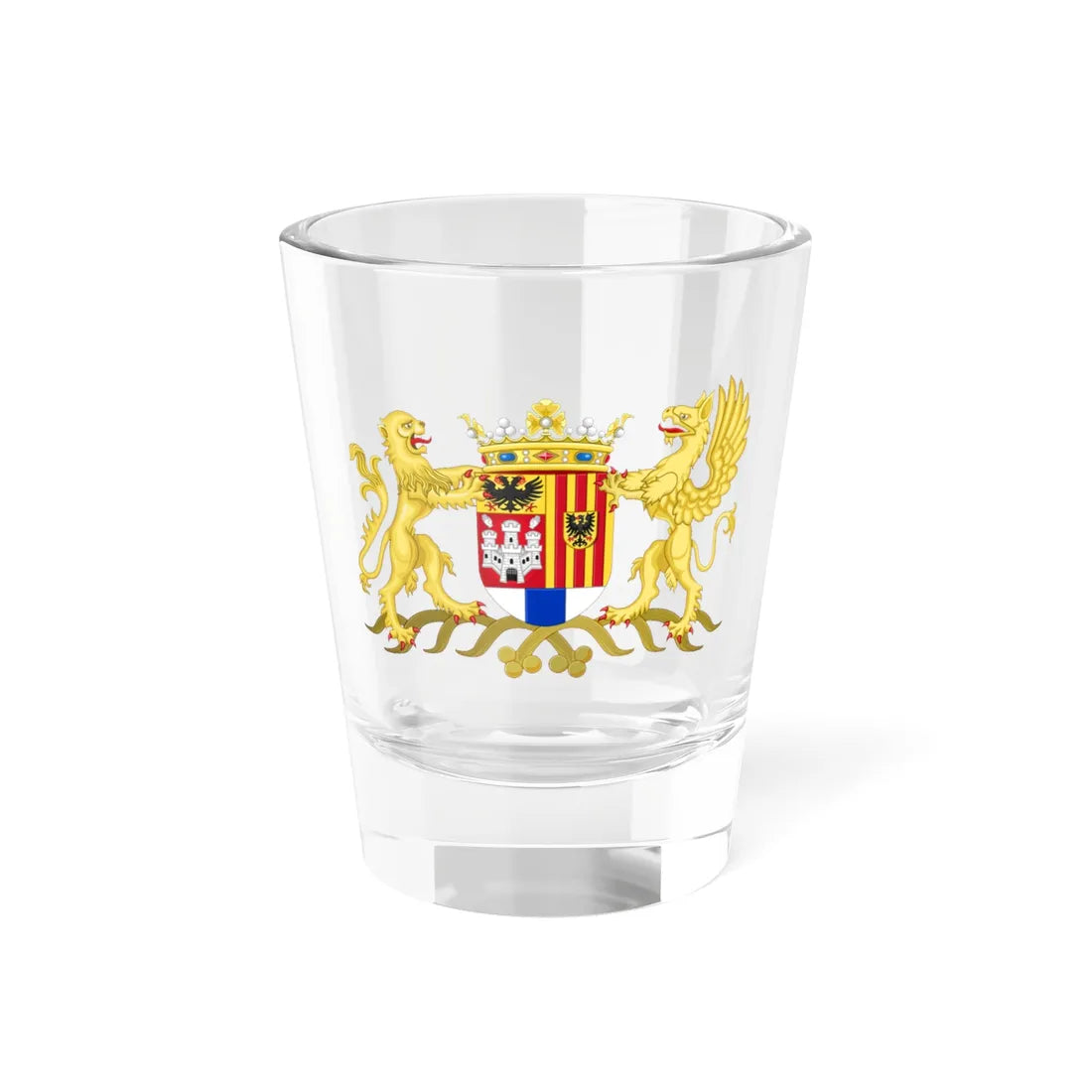 Wapen van de provincie Antwerpen (Belgium) (Coat of Arms) Shot Glass 1.5oz 1.5oz - Go Mug Yourself
