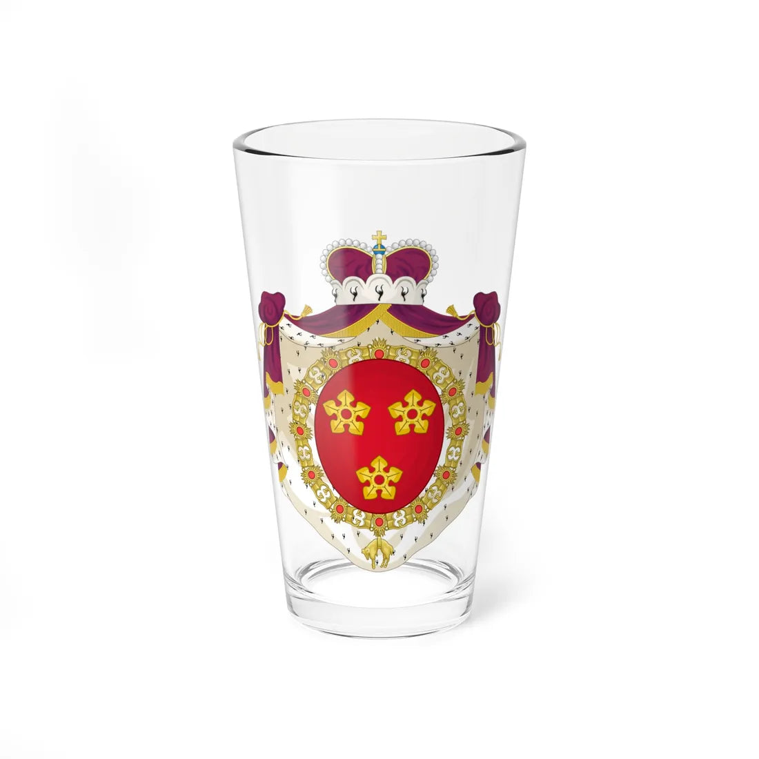 Wapen van Drogenbos (Belgium) (Coat of Arms) Pint Glass 16oz 16oz - Go Mug Yourself