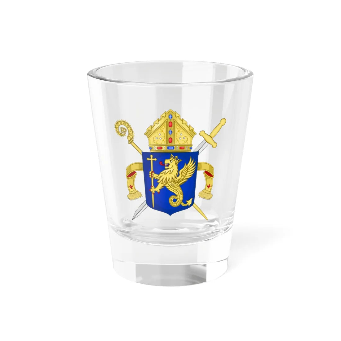 Wapen van het Ordinariaat voor de Nederlandse Strijdkrachten (Netherlands) (Coat of Arms) Shot Glass 1.5oz 1.5oz - Go Mug Yourself
