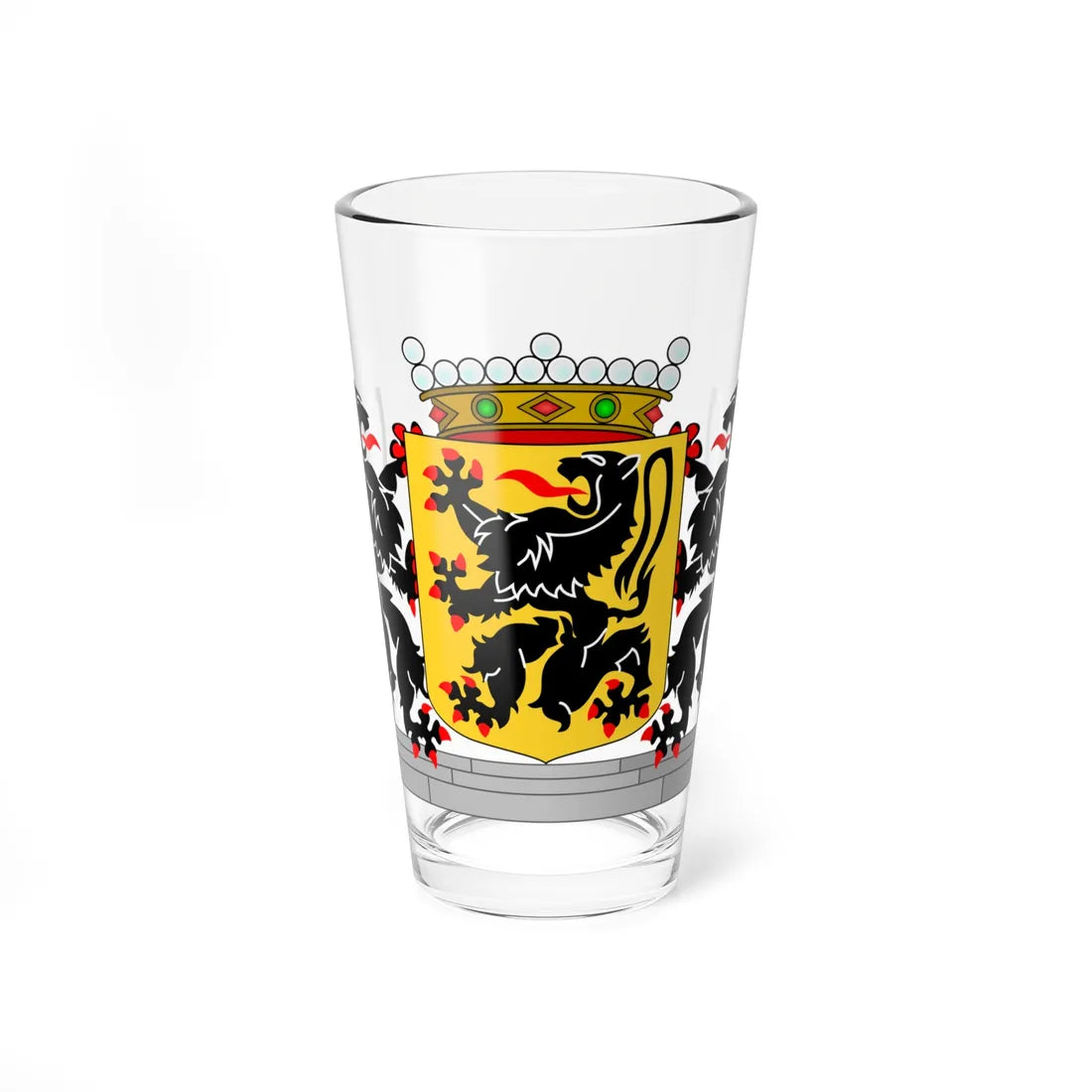 Wapen van Oost-Vlaanderen (Belgium) (Coat of Arms) Pint Glass 16oz 16oz - Go Mug Yourself