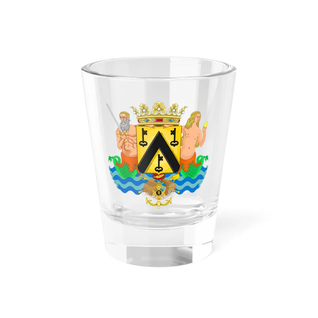 Wapen van Oostende (Belgium) (Coat of Arms) Shot Glass 1.5oz 1.5oz - Go Mug Yourself