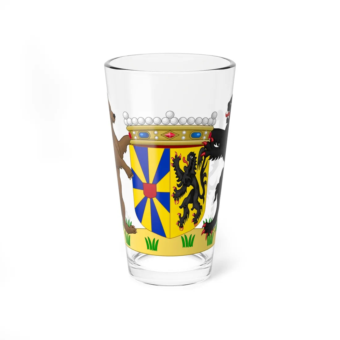 Wapen van West-Vlaanderen (Belgium) (Coat of Arms) Pint Glass 16oz 16oz - Go Mug Yourself