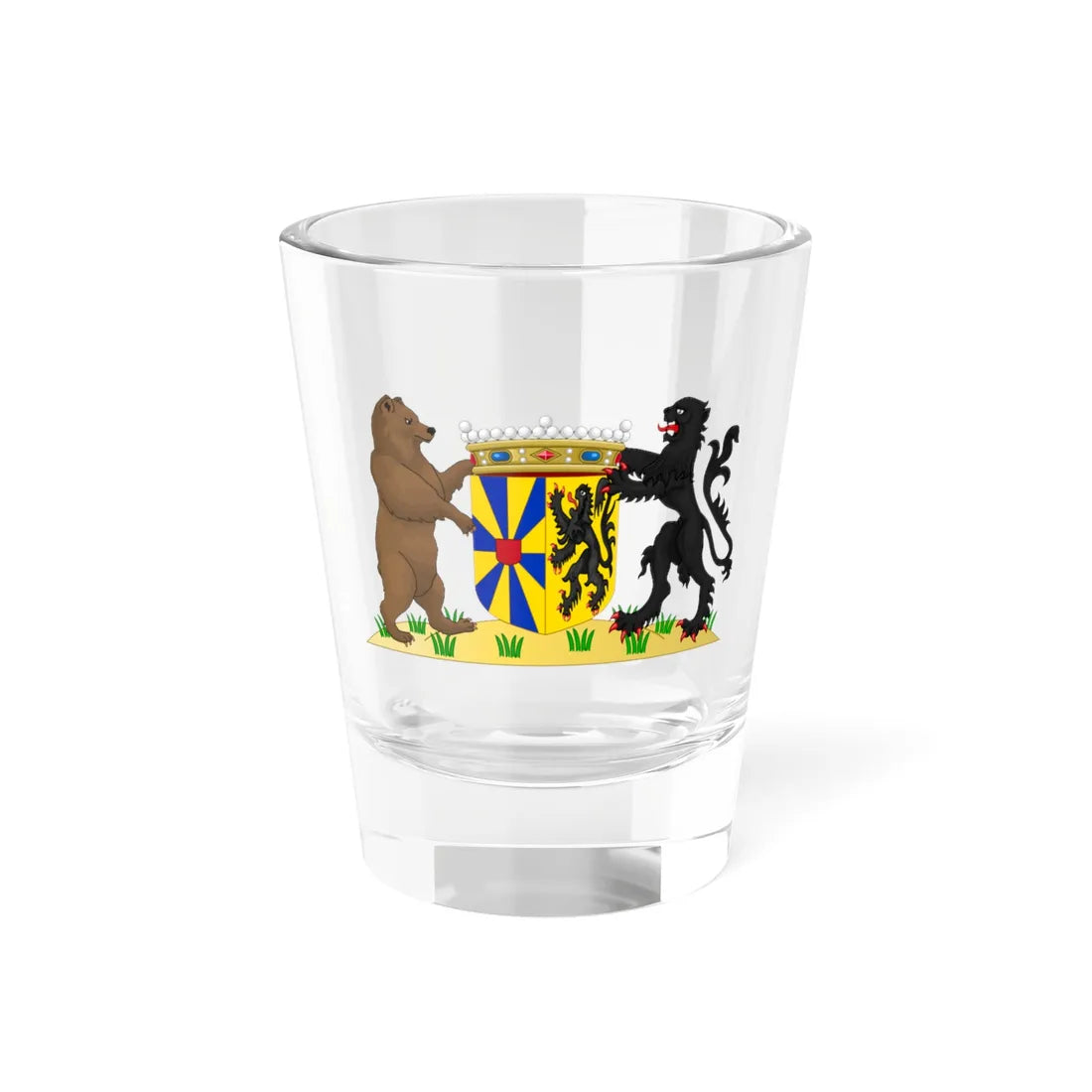 Wapen van West-Vlaanderen (Belgium) (Coat of Arms) Shot Glass 1.5oz 1.5oz - Go Mug Yourself