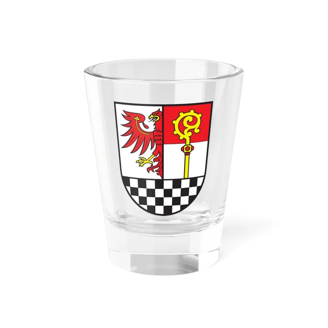 Wappen des Landkreises Teltow-Fläming (Germany) (Coat of Arms) Shot Glass 1.5oz 1.5oz - Go Mug Yourself