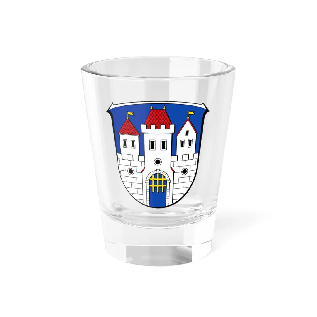 Wappen Fischbachtal (Germany) (Coat of Arms) Shot Glass 1.5oz 1.5oz - Go Mug Yourself