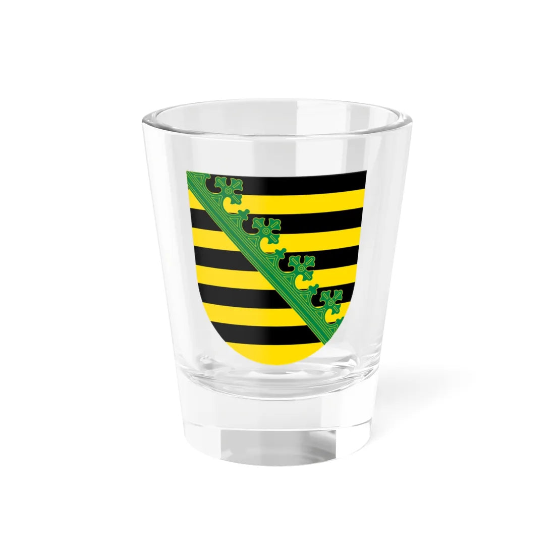 Wappen Freistaat Sachsen von Wettinern  Askanier ohne Kontur (Germany) (Coat of Arms) Shot Glass 1.5oz 1.5oz - Go Mug Yourself