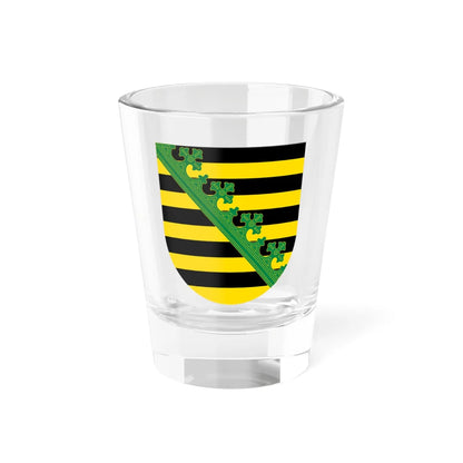 Wappen Freistaat Sachsen von Wettinern  Askanier ohne Kontur (Germany) (Coat of Arms) Shot Glass 1.5oz 1.5oz - Go Mug Yourself
