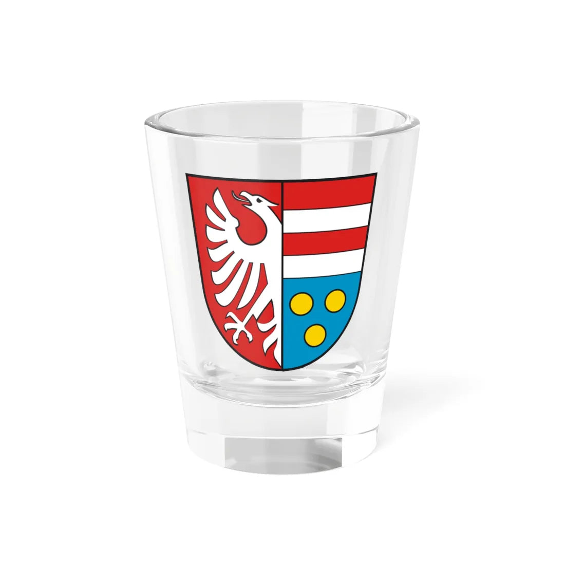 Wappen Landkreis Krumbach (Germany) (Coat of Arms) Shot Glass 1.5oz 1.5oz - Go Mug Yourself