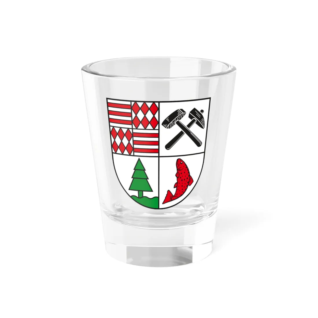 Wappen Landkreis Mansfelder Land (Germany) (Coat of Arms) Shot Glass 1.5oz 1.5oz - Go Mug Yourself