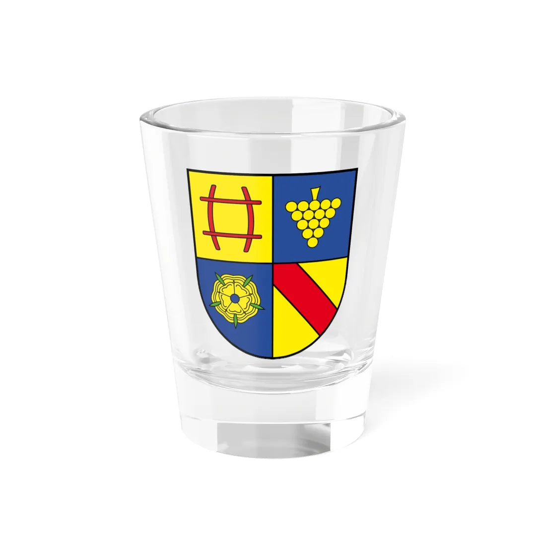 Wappen Landkreis Rastatt (Germany) (Coat of Arms) Shot Glass 1.5oz 1.5oz - Go Mug Yourself