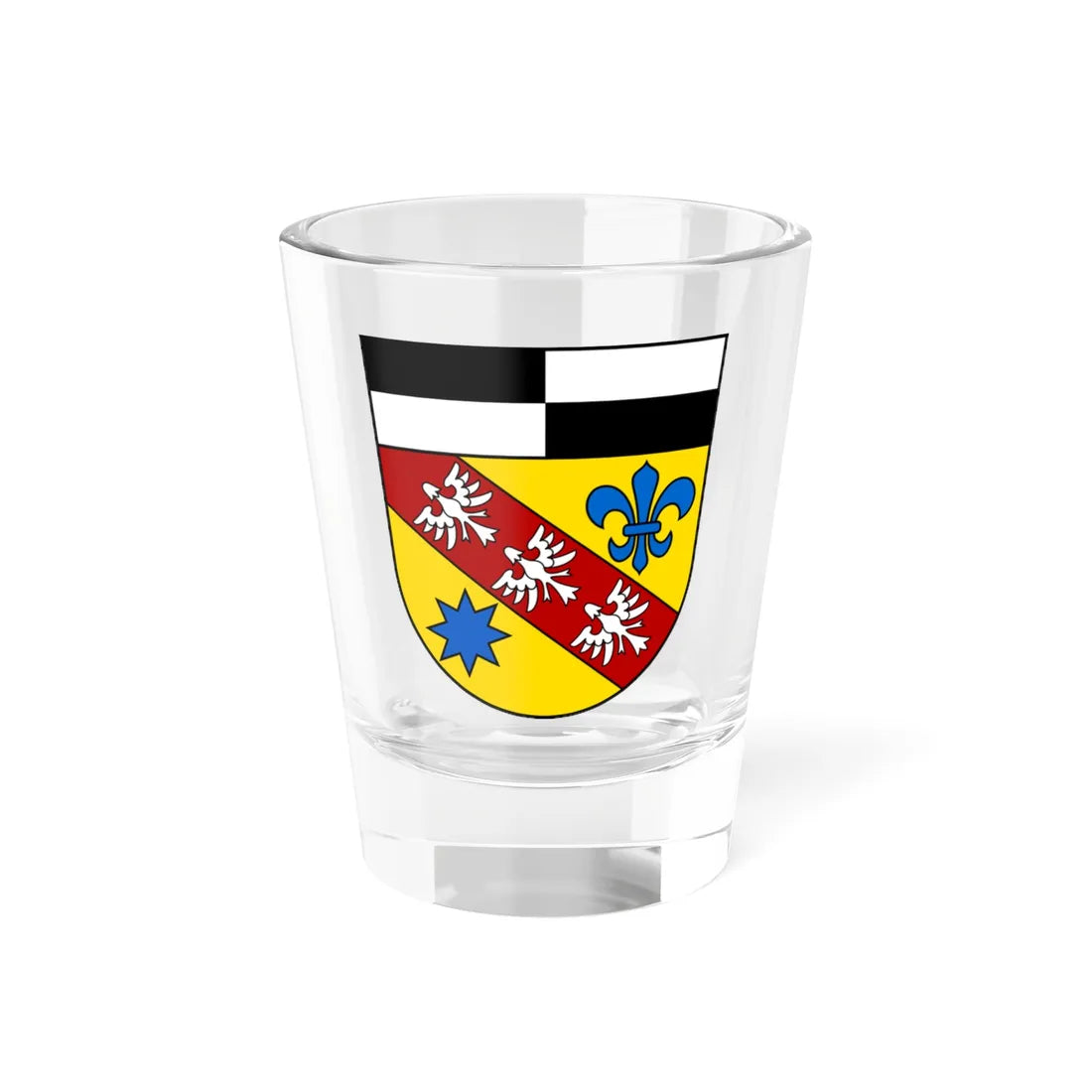 Wappen Landkreis Saarlouis (Germany) (Coat of Arms) Shot Glass 1.5oz 1.5oz - Go Mug Yourself