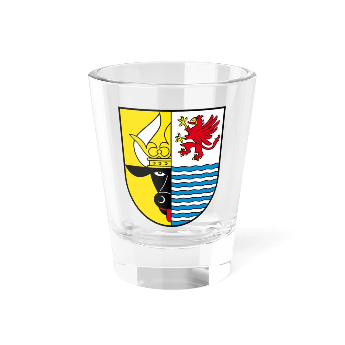 Wappen Mecklenburgische Seenplatte (Germany) (Coat of Arms) Shot Glass 1.5oz 1.5oz - Go Mug Yourself