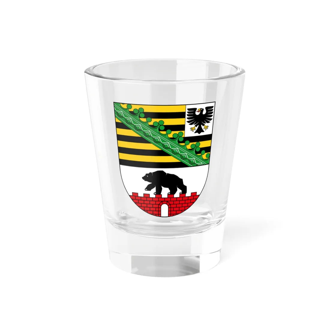 Wappen Sachsen-Anhalt (Germany) (Coat of Arms) Shot Glass 1.5oz 1.5oz - Go Mug Yourself