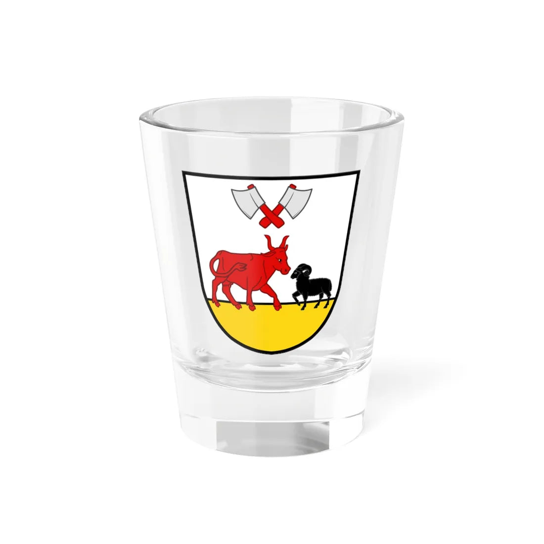 Wappen Zunftgesellschaft zu Metzgern by Robbie Conceptuel (Switzerland) (Coat of Arms) Shot Glass 1.5oz 1.5oz - Go Mug Yourself