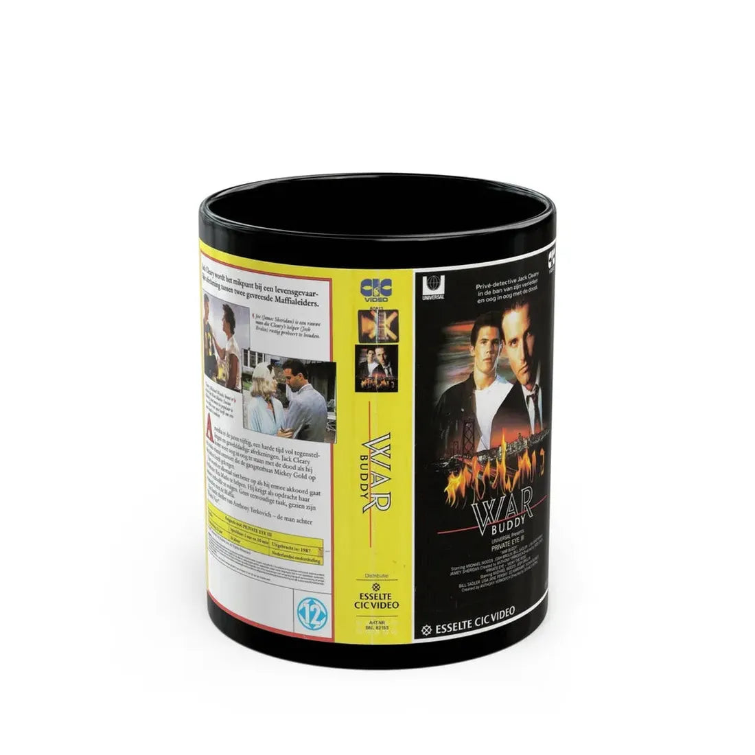 WAR BUDDY (VHS COVER) - Black Coffee Mug 11oz - Go Mug Yourself